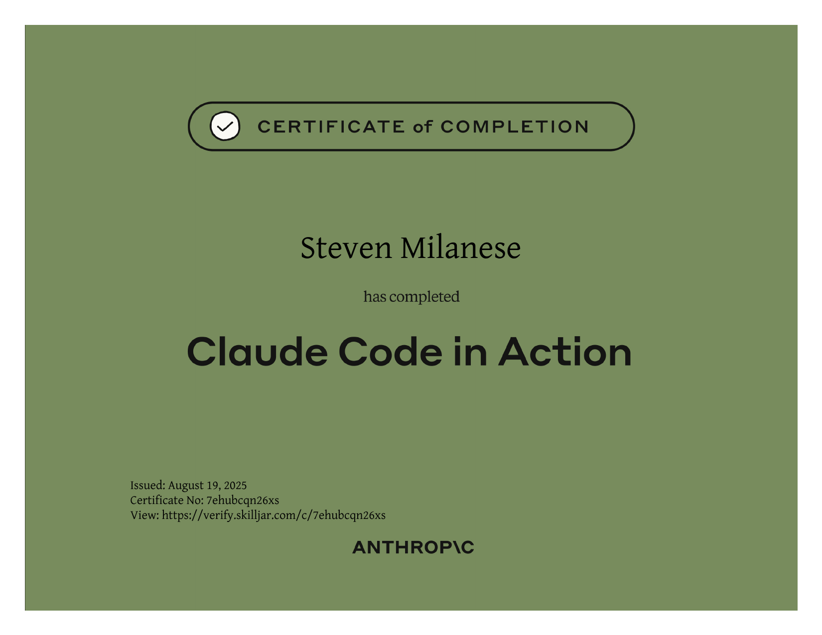 Claude Code Certificate
